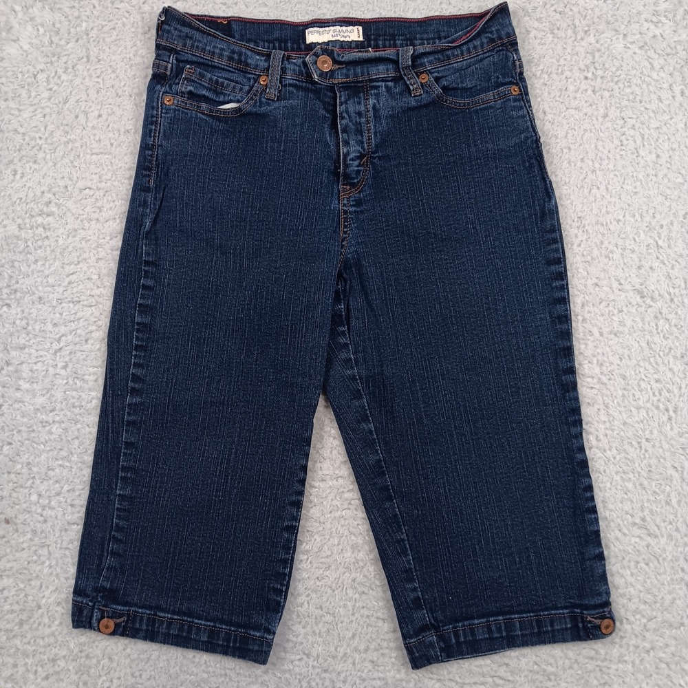 Levi's Capri 548 Perfectly Slimming Women 10 Dark Wash Stretch Denim